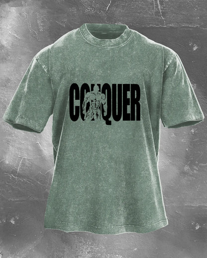 CONQUER MEN'S WASHED T-SHIRT